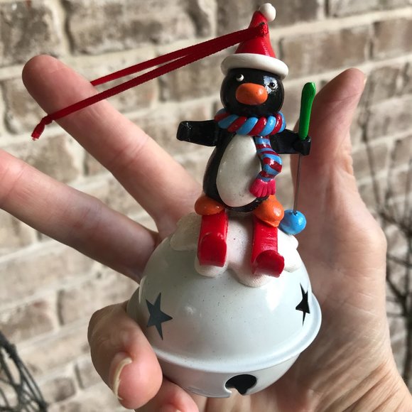 Penguin Ornament Christmas Snow Ski Santa Retro - Picture 3 of 8